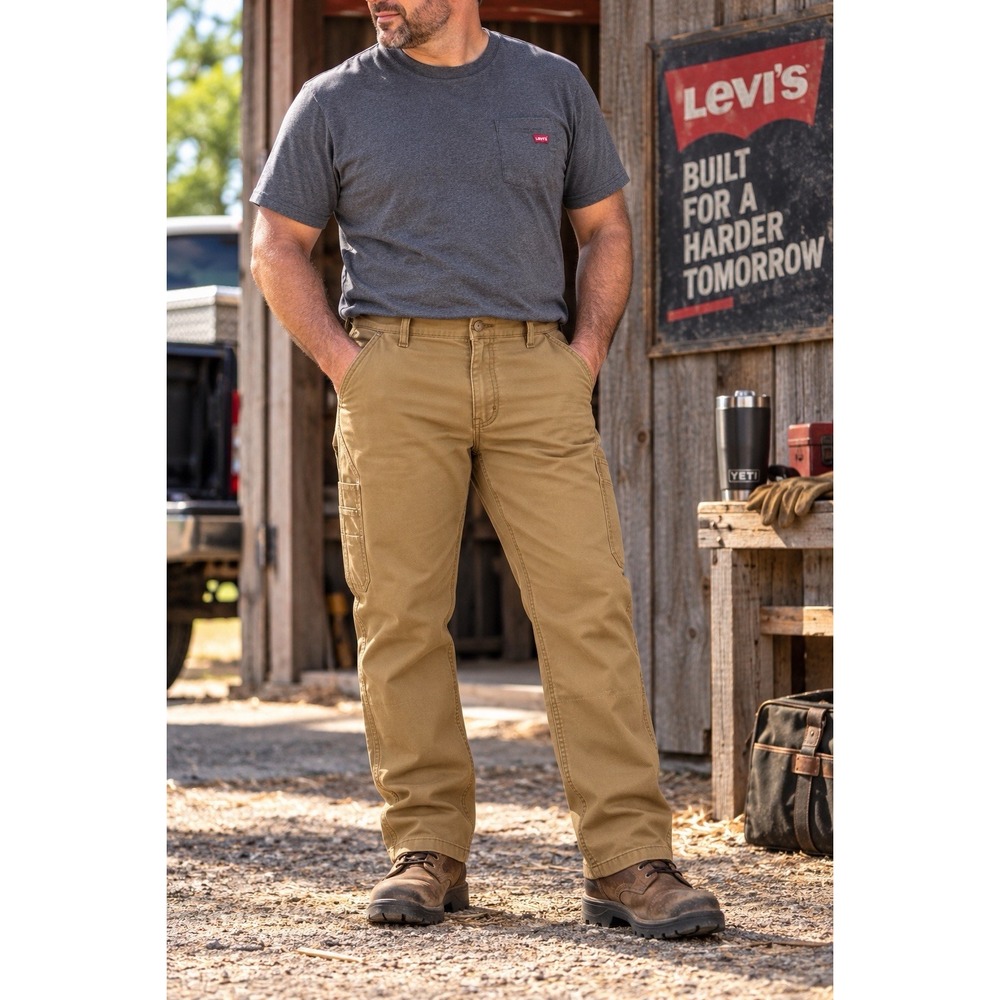 Levi's 565 Workwear Men's 40x30 Brown Canvas Utility Carpenter Work Pants